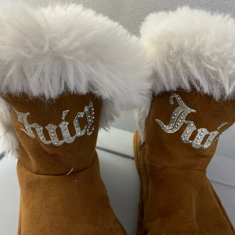 Juicy Couture Brown and Cream Girls Boots Size 12 1/2